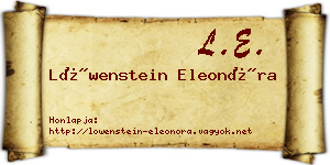 Löwenstein Eleonóra névjegykártya